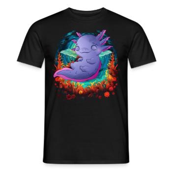 Axolotl - Männer T-Shirt - Schwarz - Vorne - AI Model Male 178 light (178cm)