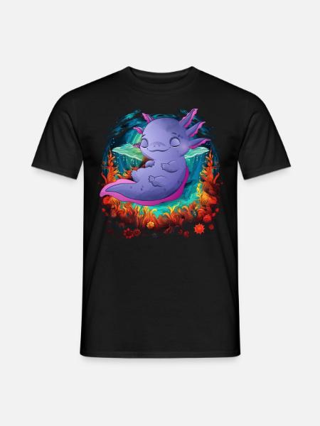 Axolotl - Männer T-Shirt - Schwarz