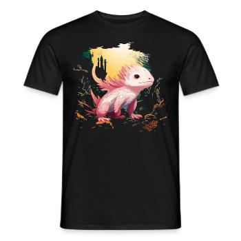 Axolotl - Men's T-Shirt - black - Front - AI Model Male 178 light (178cm)