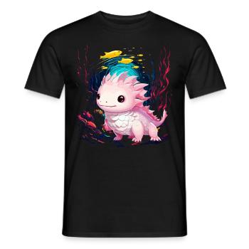 Axolotl - Men's T-Shirt - black - Front - AI Model Male 178 light (178cm)
