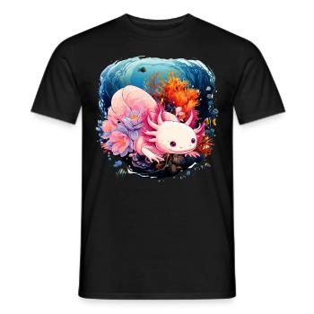 Axolotl - Men's T-Shirt - black - Front - AI Model Male 178 light (178cm)