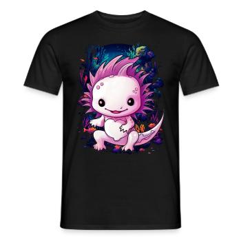 Axolotl - Männer T-Shirt - Schwarz - Vorne - AI Model Male 178 light (178cm)