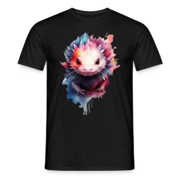 Axolotl - Männer T-Shirt - Schwarz - Vorne - AI Model Male 178 light (178cm)