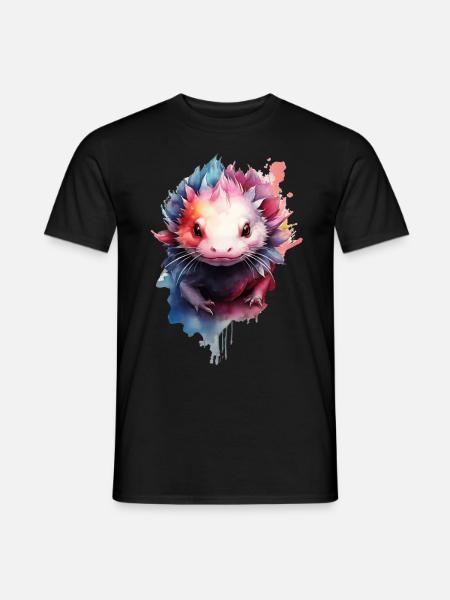 Axolotl - Männer T-Shirt - Schwarz