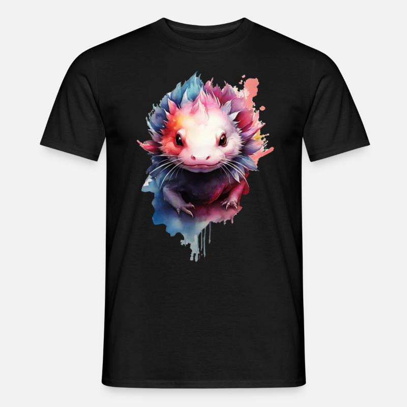 Axolotl - Männer T-Shirt - Schwarz