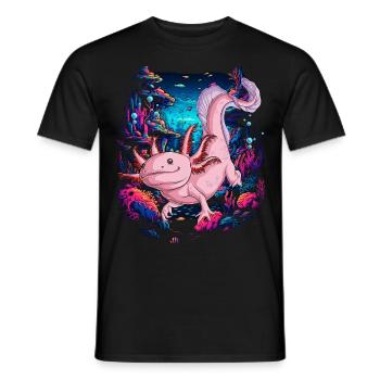 Axolotl - Männer T-Shirt - Schwarz - Vorne - AI Model Male 178 light (178cm)