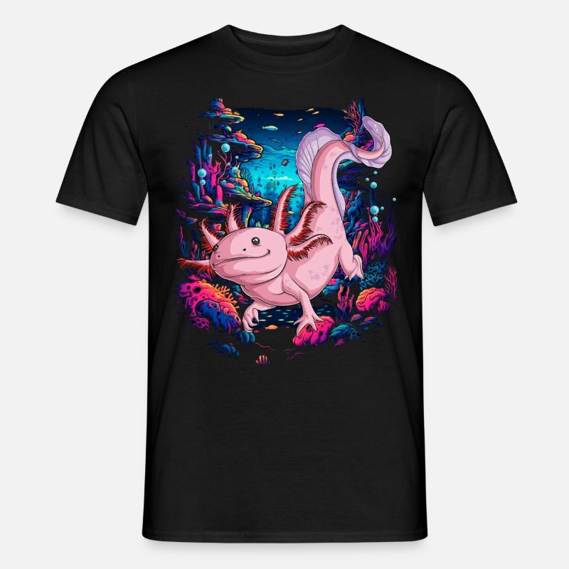 Axolotl - Männer T-Shirt - Schwarz