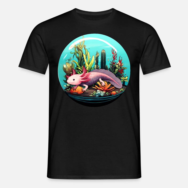 Axolotl - Männer T-Shirt - Schwarz