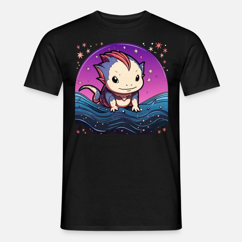 Axolotl - Männer T-Shirt - Schwarz