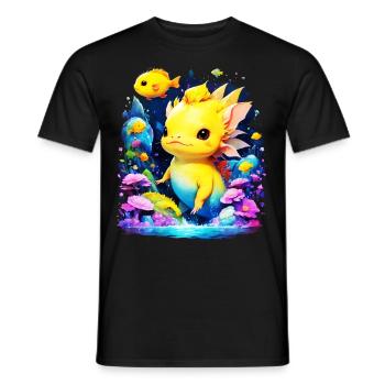 Axolotl - Männer T-Shirt - Schwarz - Vorne - AI Model Male 178 light (178cm)