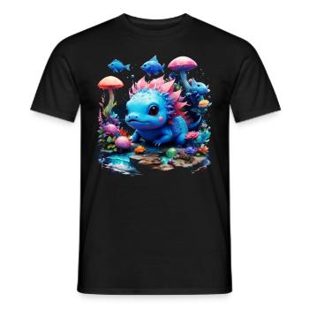 Axolotl - Männer T-Shirt - Schwarz - Vorne - AI Model Male 178 light (178cm)