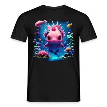 Axolotl - Men's T-Shirt - black - Front - AI Model Male 178 light (178cm)