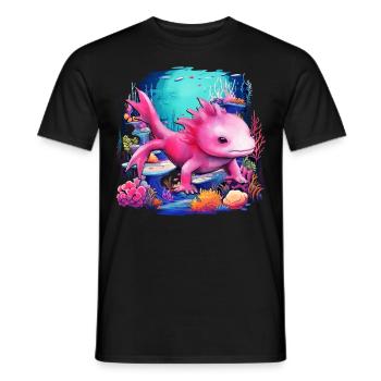 Axolotl - Men's T-Shirt - black - Front - AI Model Male 178 light (178cm)