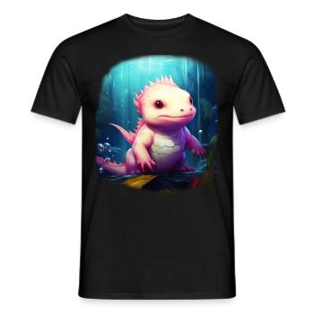 Axolotl - Männer T-Shirt - Schwarz - Vorne - AI Model Male 178 light (178cm)