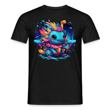 Axolotl - Männer T-Shirt - Schwarz - Vorne - AI Model Male 178 light (178cm)