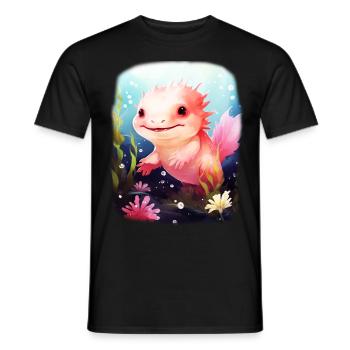 Axolotl - Männer T-Shirt - Schwarz - Vorne - AI Model Male 178 light (178cm)