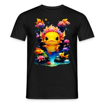 Axolotl - Männer T-Shirt - Schwarz - Vorne - AI Model Male 178 light (178cm)