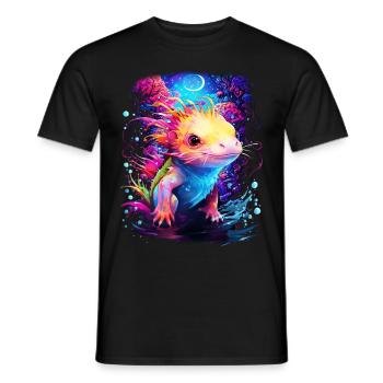 Axolotl - Männer T-Shirt - Schwarz - Vorne - AI Model Male 178 light (178cm)