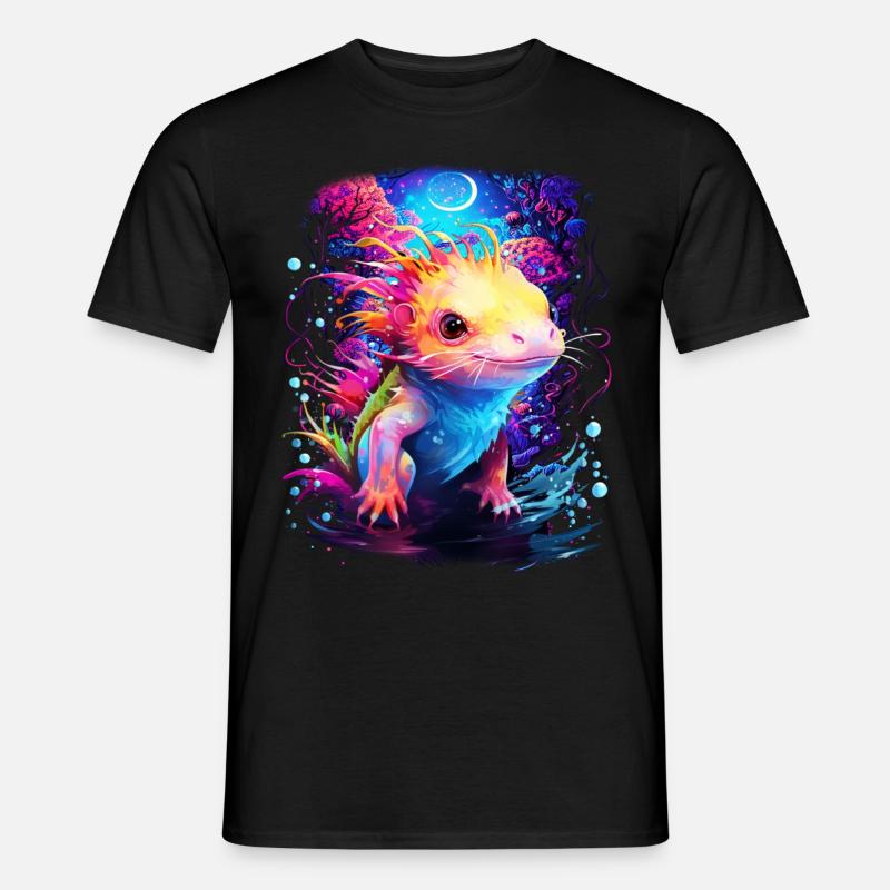 Axolotl - Männer T-Shirt - Schwarz