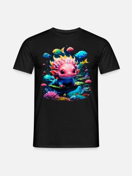 Axolotl - Männer T-Shirt - Schwarz