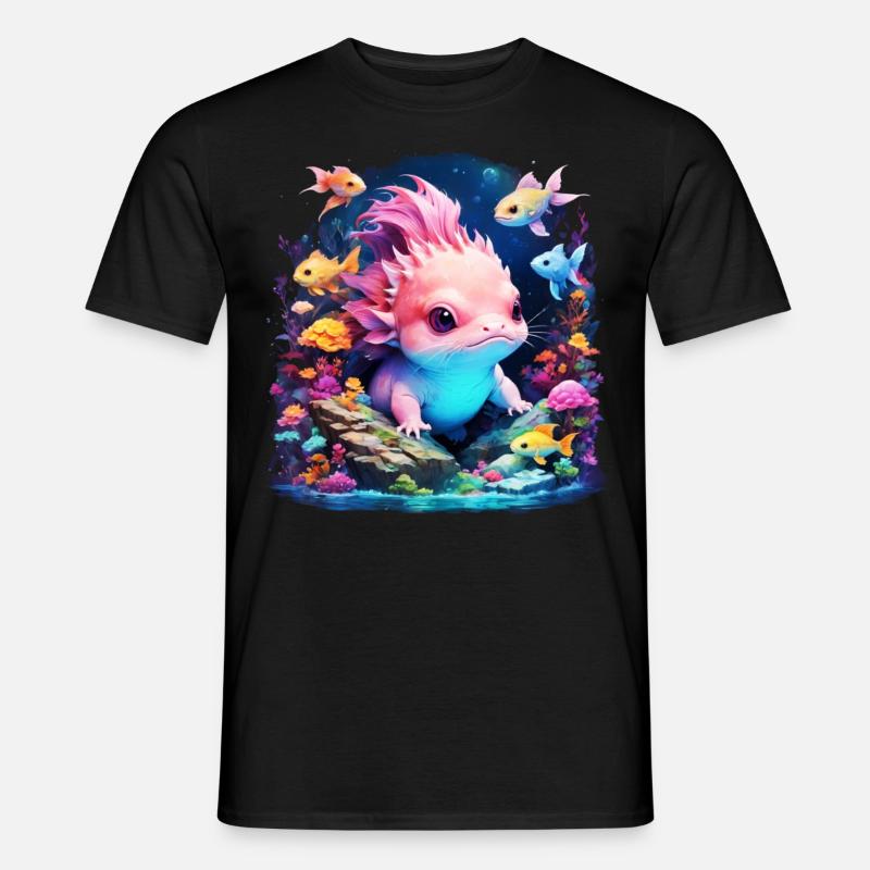 Axolotl - Männer T-Shirt - Schwarz