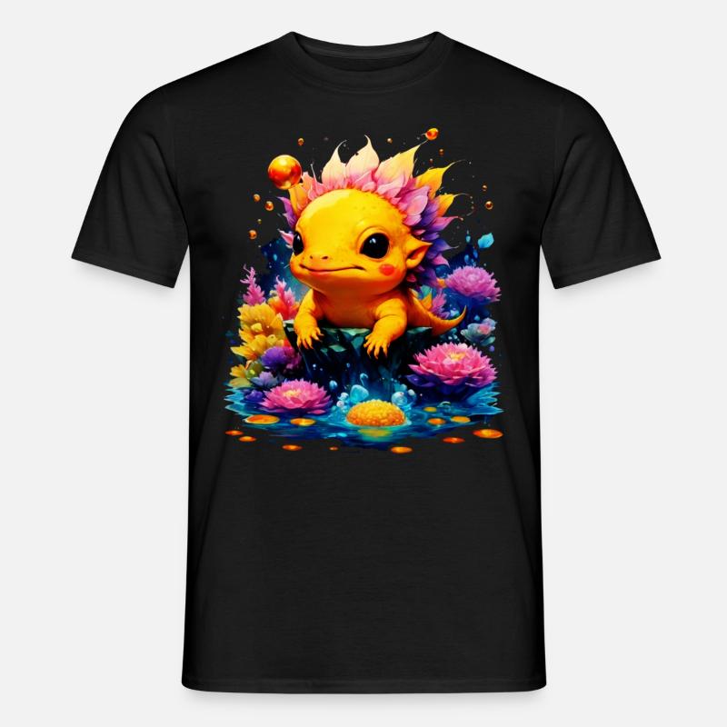 Axolotl - Männer T-Shirt - Schwarz