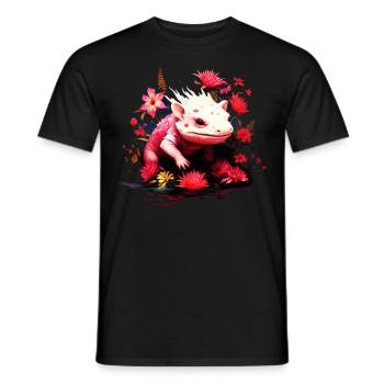 Axolotl - Männer T-Shirt - Schwarz - Vorne - AI Model Male 178 light (178cm)