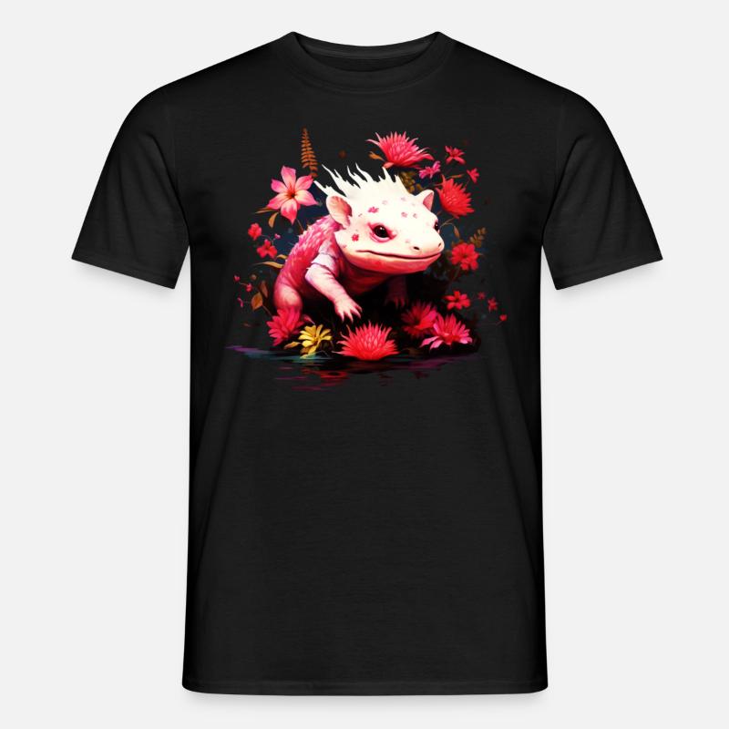 Axolotl - Männer T-Shirt - Schwarz