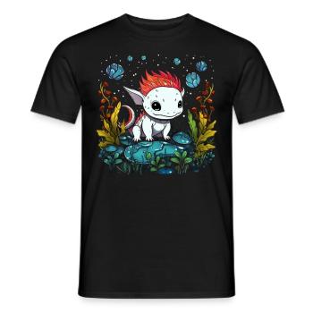 Axolotl - Männer T-Shirt - Schwarz - Vorne - AI Model Male 178 light (178cm)