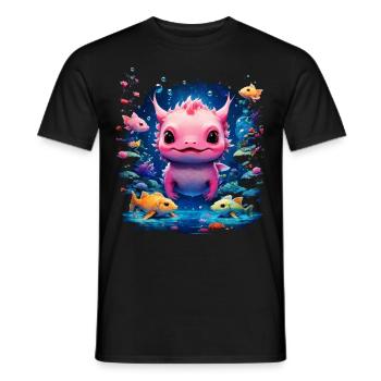 Axolotl - Männer T-Shirt - Schwarz - Vorne - AI Model Male 178 light (178cm)