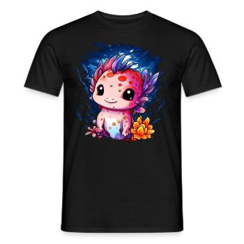 Axolotl - Männer T-Shirt - Schwarz - Vorne - AI Model Male 178 light (178cm)