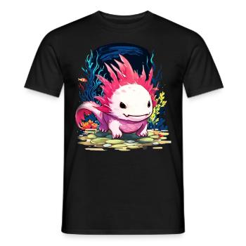 Axolotl - Männer T-Shirt - Schwarz - Vorne - AI Model Male 178 light (178cm)