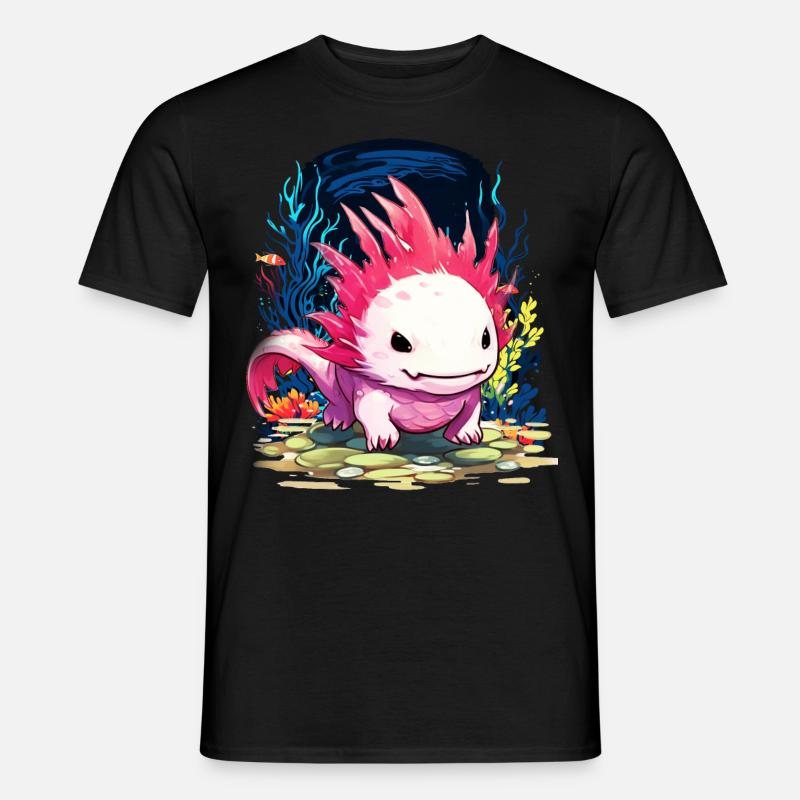 Axolotl - Männer T-Shirt - Schwarz