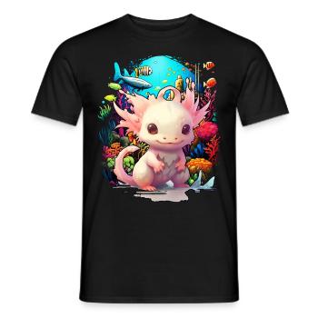 axolotl - T-shirt homme - noir - Devant - AI Model Male 178 light (178cm)