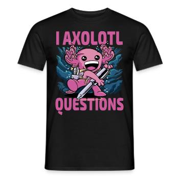 I axolotl Fragen - Männer T-Shirt - Schwarz - Vorne - AI Model Male 178 light (178cm)