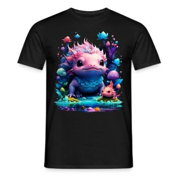 Axolotl - Men's T-Shirt - black - Front - AI Model Male 178 light (178cm)