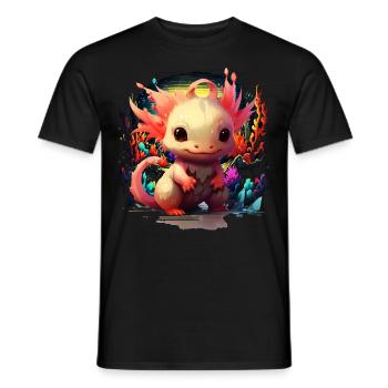 Axolotl - T-shirt homme - noir - Devant - AI Model Male 178 light (178cm)
