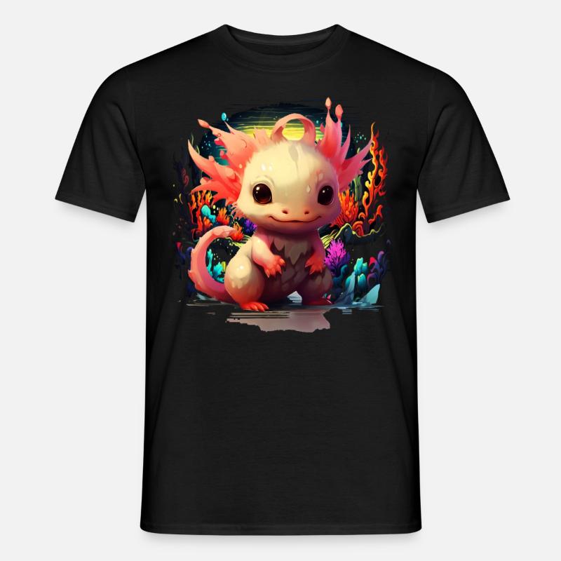 Axolotl - Männer T-Shirt - Schwarz