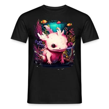 Axolotl - Männer T-Shirt - Schwarz - Vorne - AI Model Male 178 light (178cm)