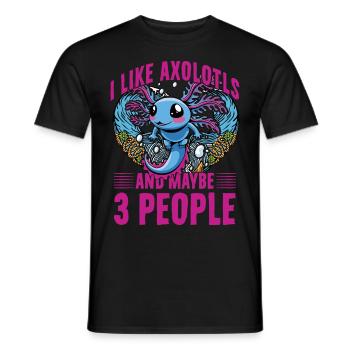 J’aime les axolotls et peut-être 3 personnes - T-shirt homme - noir - Devant - AI Model Male 178 light (178cm)