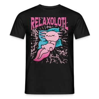 Relaxolotl - Männer T-Shirt - Schwarz - Vorne - AI Model Male 178 light (178cm)
