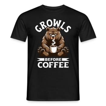 Mürrischer Bär Mit Kaffee-morgenstimmung - Männer T-Shirt - Schwarz - Vorne - AI Model Male 178 light (178cm)