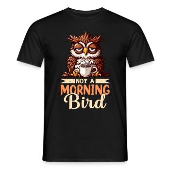 Mürrische Eule Mit Kaffee-morgenstimmung - Männer T-Shirt - Schwarz - Vorne - AI Model Male 178 light (178cm)