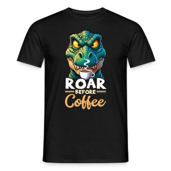Grumpy Trex Dinosaur With - Men's T-Shirt - black - Front - AI Model Male 178 light (178cm)