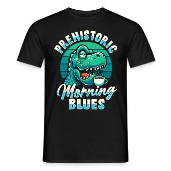 Grumpy Trex Dinosaur With - Men's T-Shirt - black - Front - AI Model Male 178 light (178cm)