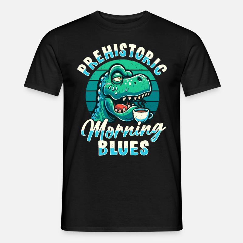 Grumpy Trex Dinosaur With - Men's T-shirt - black
