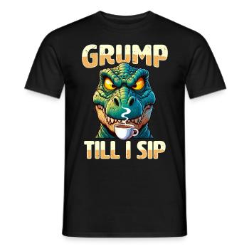 Grumpy Trex Dinosaur With - Men's T-Shirt - black - Front - AI Model Male 178 light (178cm)