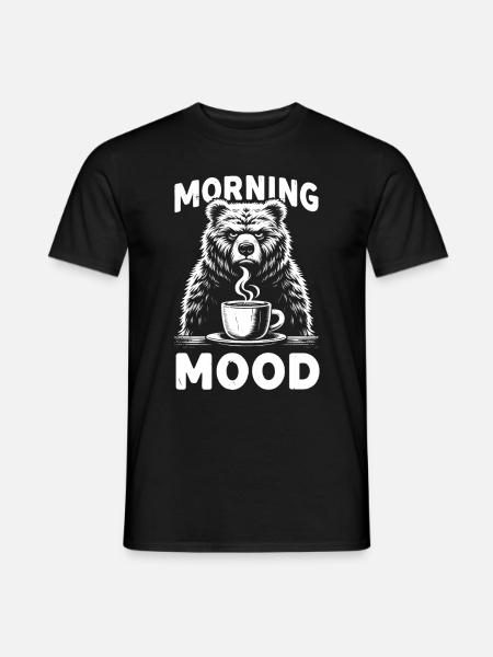 Mürrischer Bär Mit Kaffee-morgenstimmung - Männer T-Shirt - Schwarz