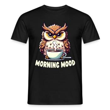 Mürrische Eule Mit Kaffee-morgenstimmung - Männer T-Shirt - Schwarz - Vorne - AI Model Male 178 light (178cm)