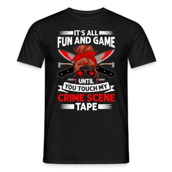 True Crime - Männer T-Shirt - Schwarz - Vorne - AI Model Male 178 light (178cm)
